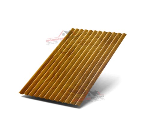Купить профнастил МП18-0.5, Ширина-1100,ECOSTEEL_T Золотой Дуб 