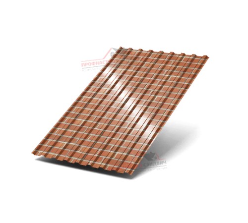 Купить профнастил МП20-0.5, Ширина-1100, ECOSTEEL Кирпичная Кладка  