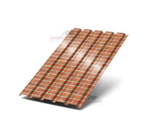 Купить профилированный лист МП35-0.5, Ширина-1035, ECOSTEEL Кирпич 