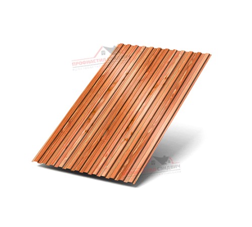 Купить профилированный лист МП10-0.5, Ширина-1100, ECOSTEEL-T Кедр 