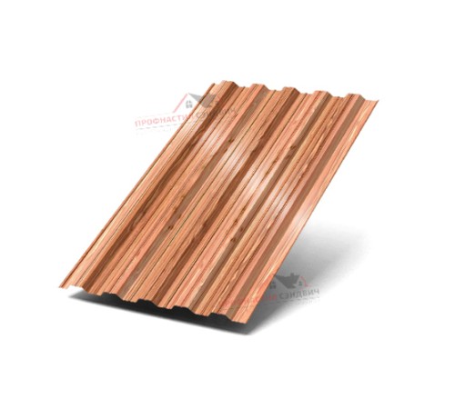 Купить профилированный лист НС35-0.5, Ширина-1100, ECOSTEEL-T Кедр 