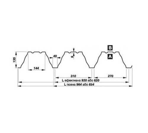 Купить перфорированный профилированный лист Т135-930/Т135-620 Оцинкованный-1,5 