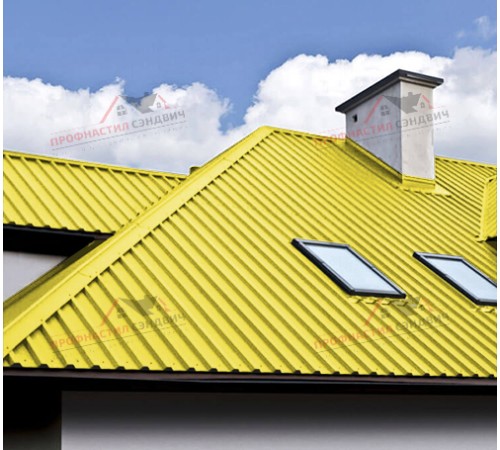 Купить профлист С44-0.45, Ширина-1100, Полиэстер RAL1018 