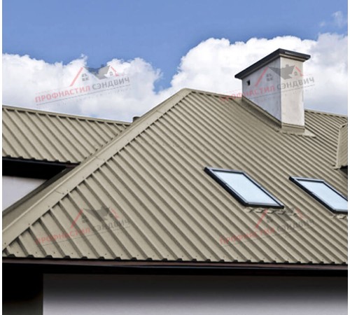 Купить профлист С44-0.5, Ширина-1100, Полиэстер RAL1035 