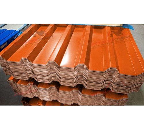 Купить профилированный лист С44-0.5, Ширина-1100, Полиэстер RAL2004 