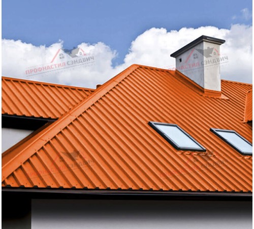 Купить профлист С44-0.45, Ширина-1100, Полиэстер RAL2004 