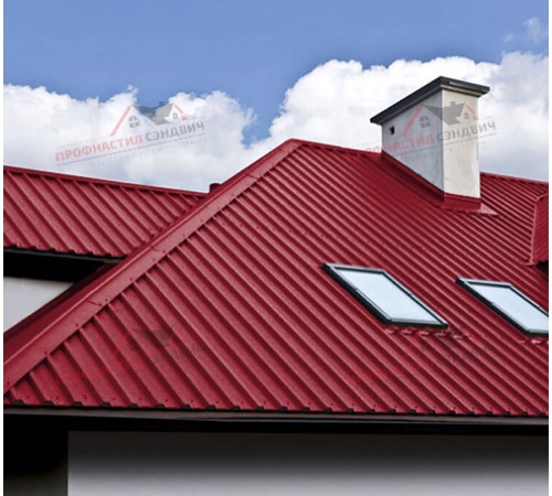 Купить профлист С44-0.45, Ширина-1100, Полиэстер RAL3003 