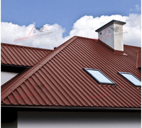 Купить профлист С44-0.45, Ширина-1100, Полиэстер RAL3009 