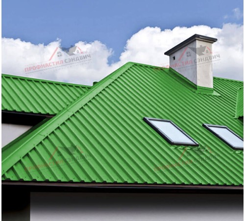 Купить профлист С44-0.5, Ширина-1100, Полиэстер RAL6018 