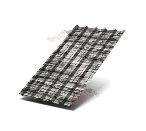 Купить профлист С44-0.5, Ширина-1100, ECOSTEEL Белый Плитняк 