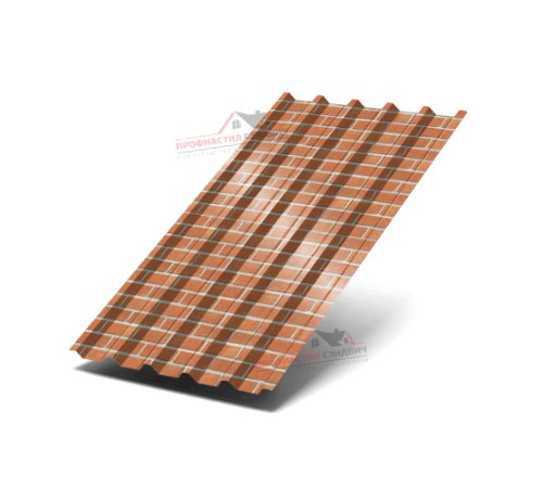 Купить профлист С44-0.5, Ширина-1100, ECOSTEEL Кирпич 