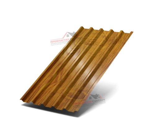 Купить профилированный лист С44-0.5, Ширина-1100, ECOSTEEL-T Золотой Дуб 