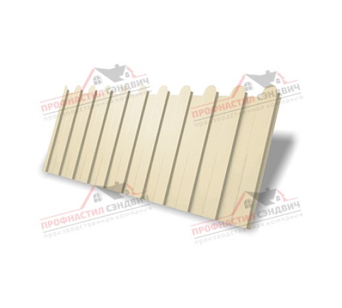 Купить профнастил фигурный C8 - 0,45 ПЭ с пленкой RAL 1015 светлая слоновая кость от производителя