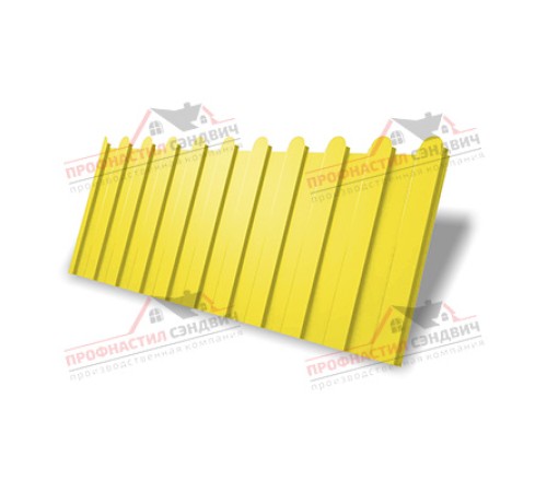 Цена на профнастил фигурный C8 - 0,45 ПЭ с пленкой RAL 1018 цинково-желтый от производителя