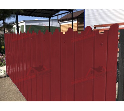 Купить профнастил фигурный C8 - 0,45 ПЭ с пленкой RAL 3011 коричнево-красный от производителя