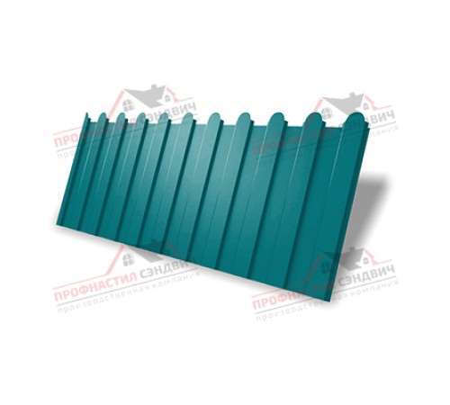 Профнастил фигурный C8 - 0,45 ПЭ с пленкой RAL 5021 водная синь 