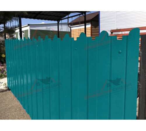 Профнастил фигурный C8 - 0,45 ПЭ с пленкой RAL 5021 водная синь 