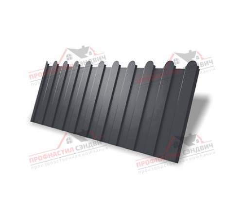 Купить профнастил фигурный C8 - 0,4 ПЭ-Matt-Двусторонний RAL 7024 мокрый асфальт от производителя