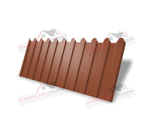 Купить профнастил фигурный C8 - 0,5 PurLite Matt RAL 8004 терракота от производителя
