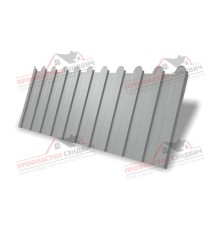 Профнастил фигурный C8 - 0,45 ПЭ с пленкой RAL 9006 бело-алюминиевый.