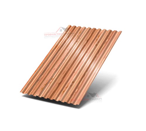 Профилированный лист C21-0.5, Ширина-1000, ECOSTEEL-T Кедр