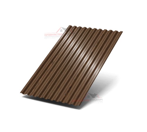 Профилированный лист C21-0.5, Ширина-1000, ECOSTEEL-МАД Мореный Дуб