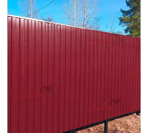 Купить Профнастил С8-0.45, Ширина-1150мм, Полиэстер RAL3003 для забора по выгодной цене