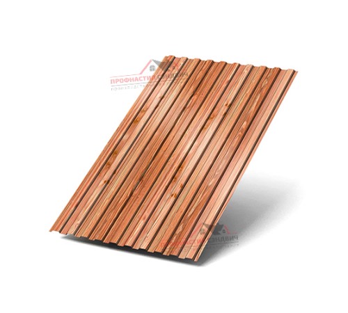 Купить профилированный лист С8-0.5, Ширина-1150мм, ECOSTEEL-T Кедр 