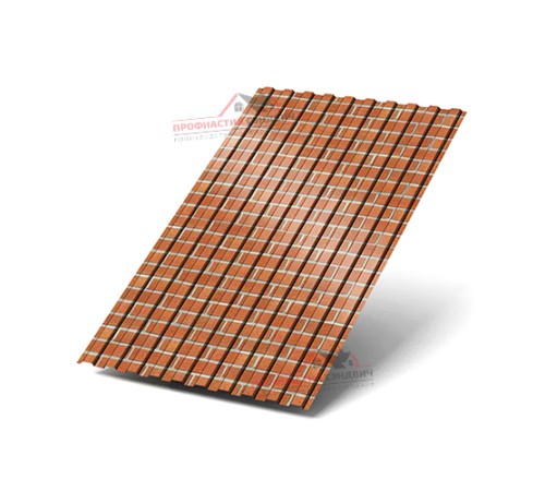 Купить профилированный лист С8-0.5, Ширина-1150мм, ECOSTEEL Кирпич 