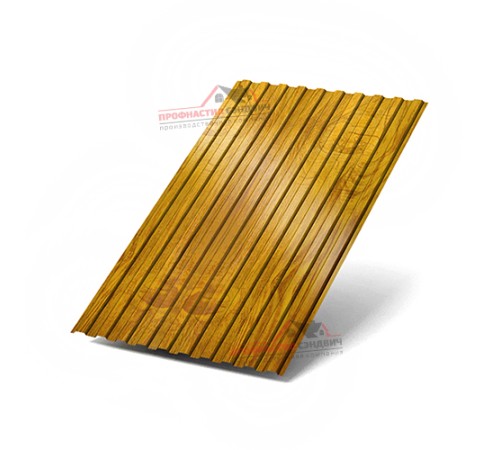 Купить профилированный лист С8-0.5, Ширина-1150мм, ECOSTEEL-ТД Золотой Дуб 