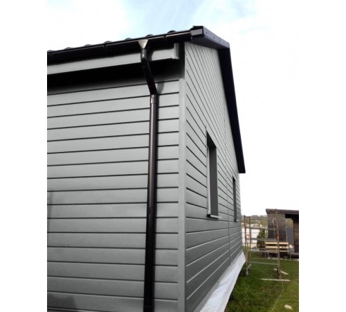 Купить экобрус 0,345 гофрированный 0,45 PE RAL9006 бело-алюминиевый 