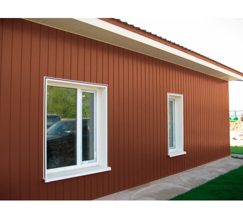 Купить вертикаль 0,2 gofr 0,45 Drap с пленкой RAL8004 терракота 