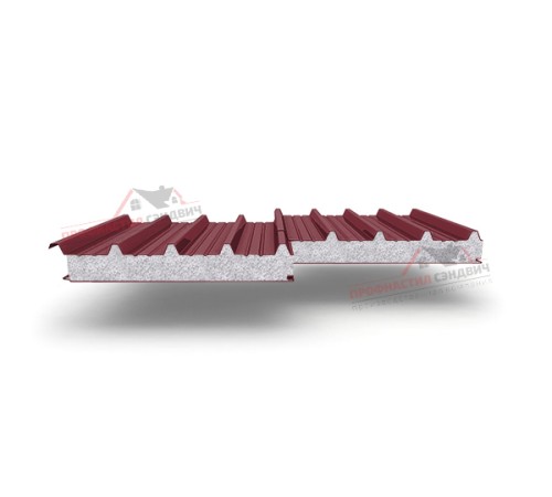 Купить сэндвич-панели для кровли с наполнителем пенополистирол, толщина 50 мм, Полиэстер RAL3005 