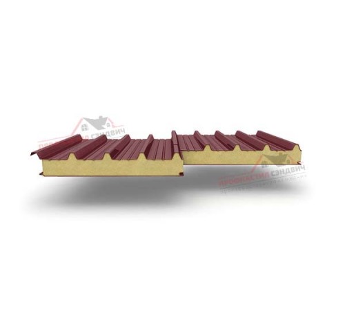 Купить сэндвич-панели для кровли с наполнителем пенополиуретан, 40 RAL 3005 темно-красный 