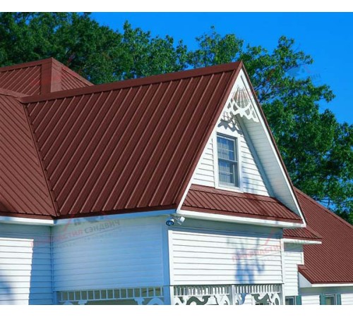 Купить сэндвич-панели для кровли с наполнителем минеральная вата, ГОСТ 32603-2012, толщина 50 мм, Полиэстер RAL3009 