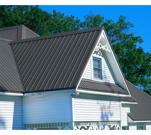 Купить сэндвич-панели для кровли с наполнителем пенополиуретан, 100 RAL 7011 темно-серый 