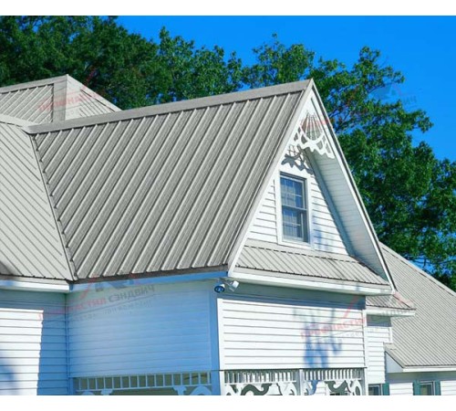 Купить сэндвич-панели для кровли с наполнителем минеральная вата, ТУ, толщина 100 мм, Полиэстер RAL7035 