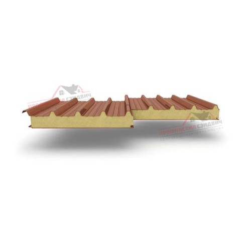 Купить сэндвич-панели для кровли с наполнителем пенополиуретан, 100 RAL 8004 светло-коричневый 