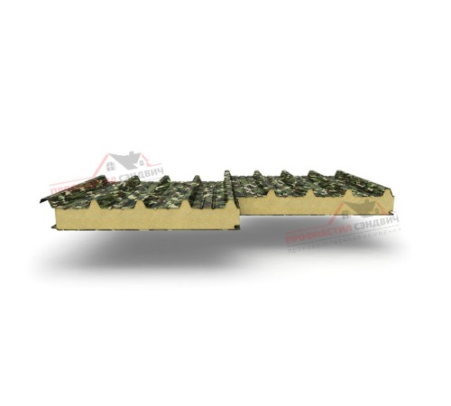 Купить сэндвич-панели для кровли с наполнителем пенополиуретан, 80 милитари 