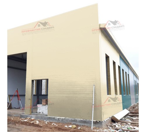 Купить сэндвич-панели стеновые с наполнителем из минеральной ваты толщиной 50 мм, Полиэстер RAL1015 