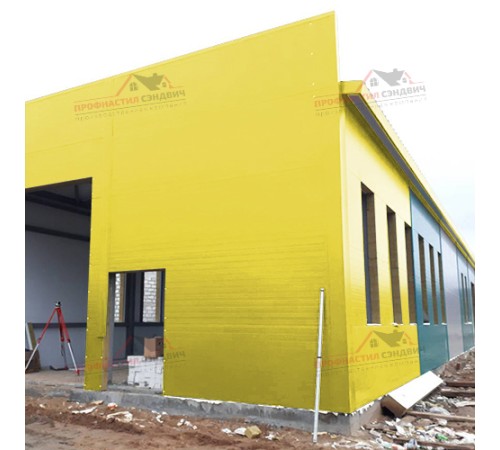 Купить сэндвич-панели стеновые с наполнителем из минеральной ваты толщиной 50 мм, Полиэстер RAL1018 