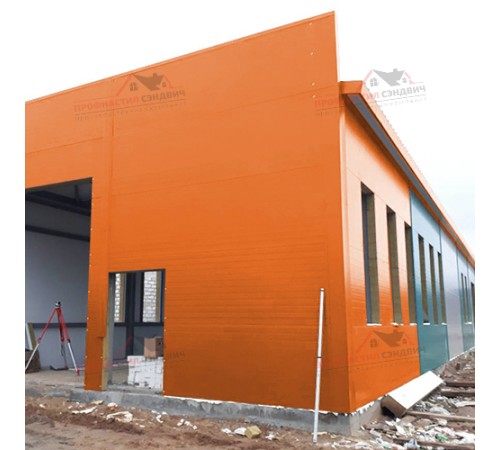 Купить сэндвич-панели стеновые с наполнителем из минеральной ваты толщиной 50 мм, Полиэстер RAL2004 