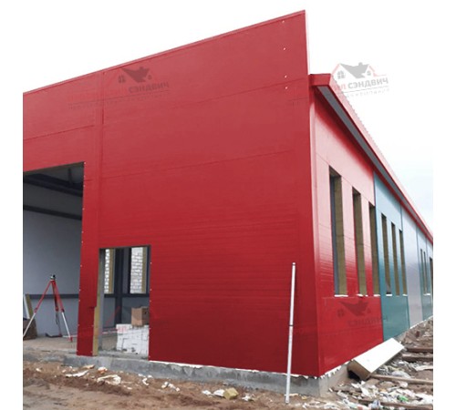 Купить сэндвич-панели стеновые с наполнителем из минеральной ваты толщиной 50 мм, Полиэстер RAL3020 