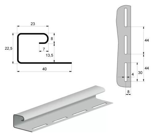 Цена на Планка J 3,00 двухслойный белый (малый)
