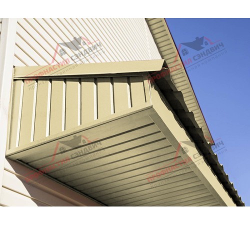 Купить софит металлический без перфорации 0,45 PE с пленкой RAL 1014 