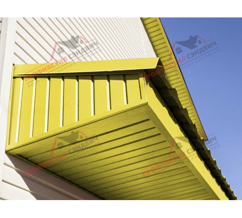 Купить софит металлический без перфорации 0,45 PE с пленкой RAL 1018 