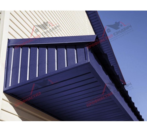 Купить софит металлический без перфорации 0,45 PE с пленкой RAL 5002 