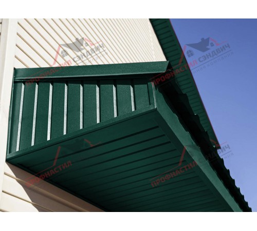 Купить софит металлический без перфорации 0,45 PE с пленкой RAL 6005 