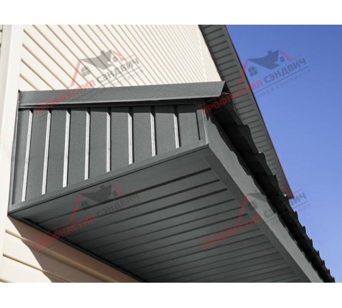 Купить софит металлический без перфорации 0,45 PE с пленкой RAL 7005 