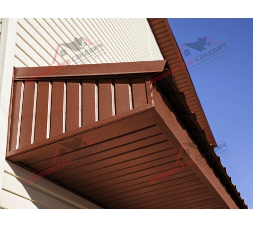 Купить софит металлический без перфорации 0,45 PE с пленкой RAL 8004 